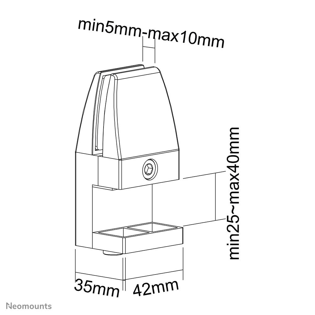 Neomounts NS-CLMP40BLACK Desk clamp set (2 pcs) - max 5 kg